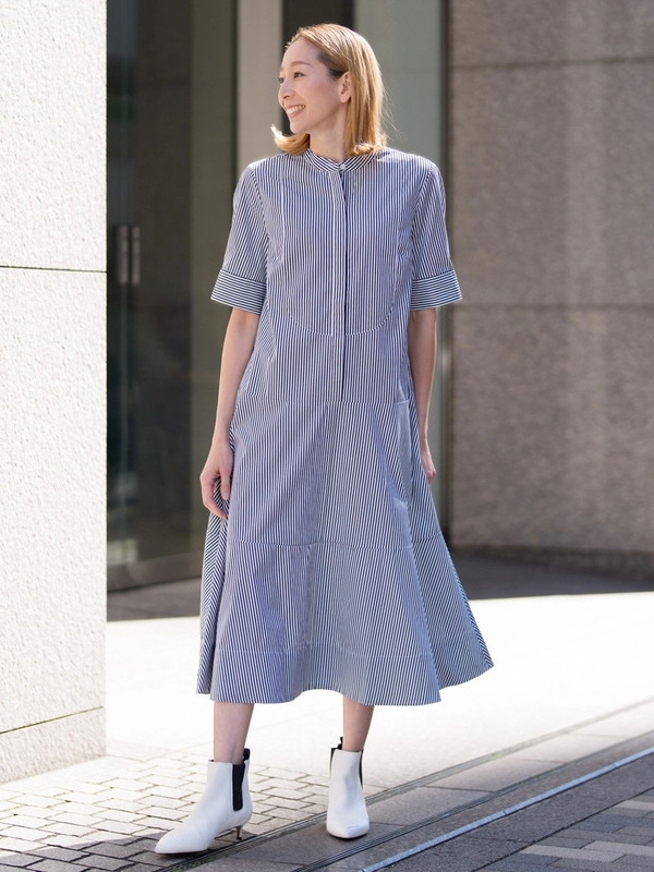 BANANA REPUBLIC バナリパ ストライプ 長袖ワンピース 新品 BANANAREPUBLIC(バナナ・リパブリック)｜BANANA REPUBLIC