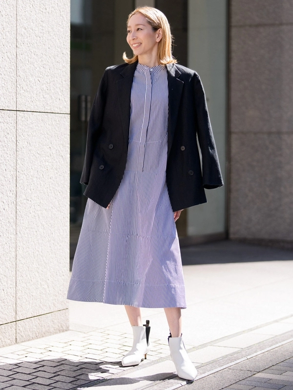 BANANA REPUBLIC ストライプ柄ワンピース 2 ストライプワンピースのスタイリング | BANANA REPUBLIC公式