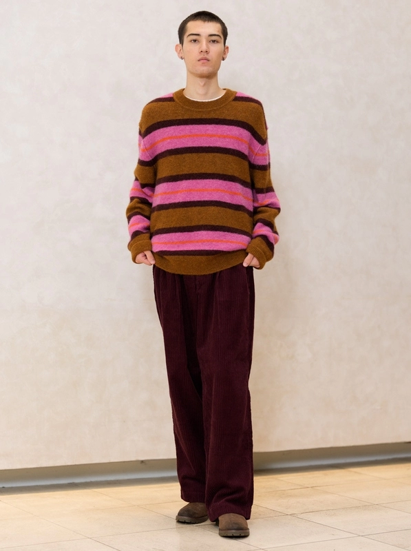 kolor 日本製 コーデュロイ 1プリーツ パンツ 半端丈 ブラウン 3 kolor