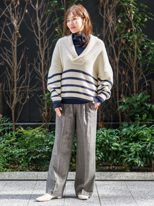 GUIDEBOATCo】THE MARINER ショールカラー ウール プルオーバー長袖